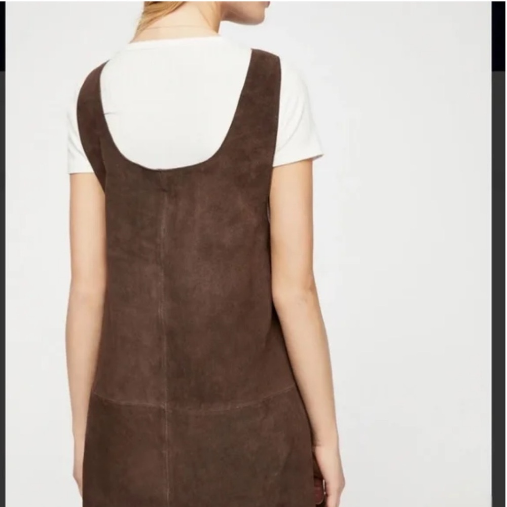 Free People Leather Jumper Dress Small Shift Cowhide - Picture 2 of 8